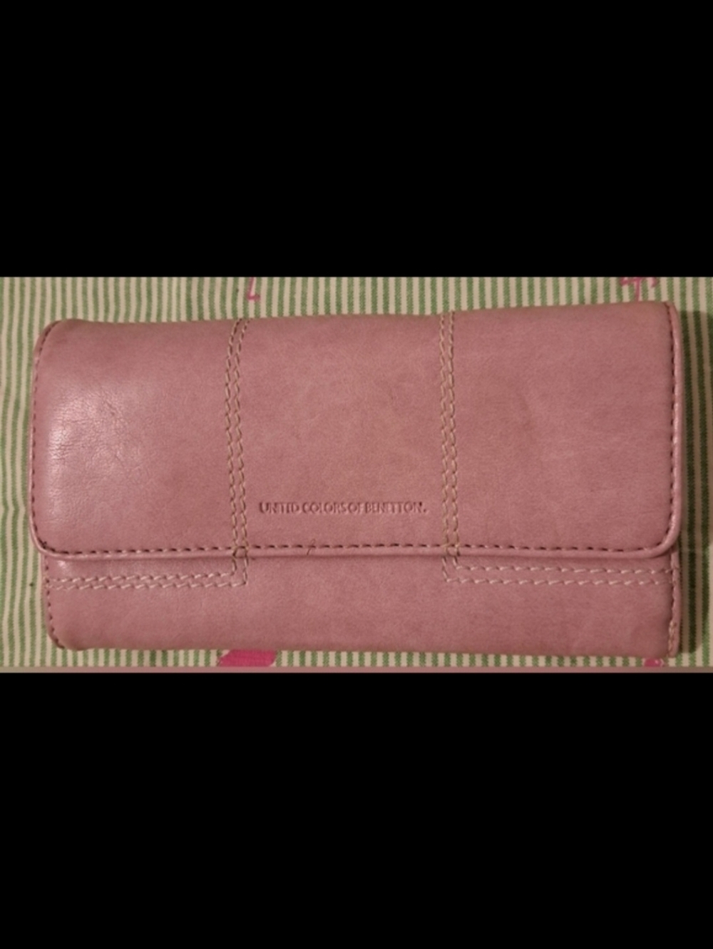 EUC Vintage United Colors Of Benetton Vegan Mauve Casual Neutral Wallet Clutch
